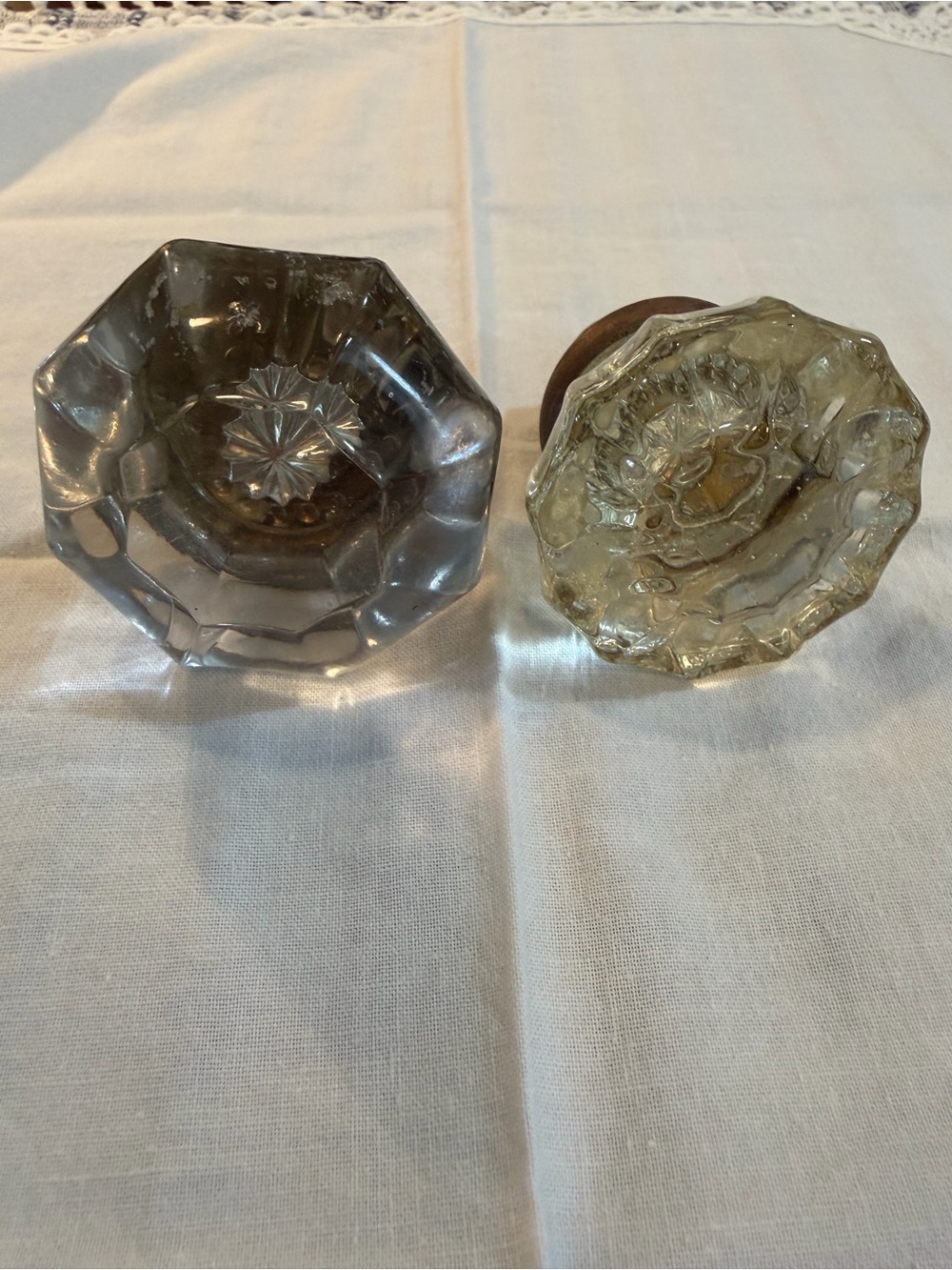 Vintage Glass Door Knobs - Clear - Unbranded